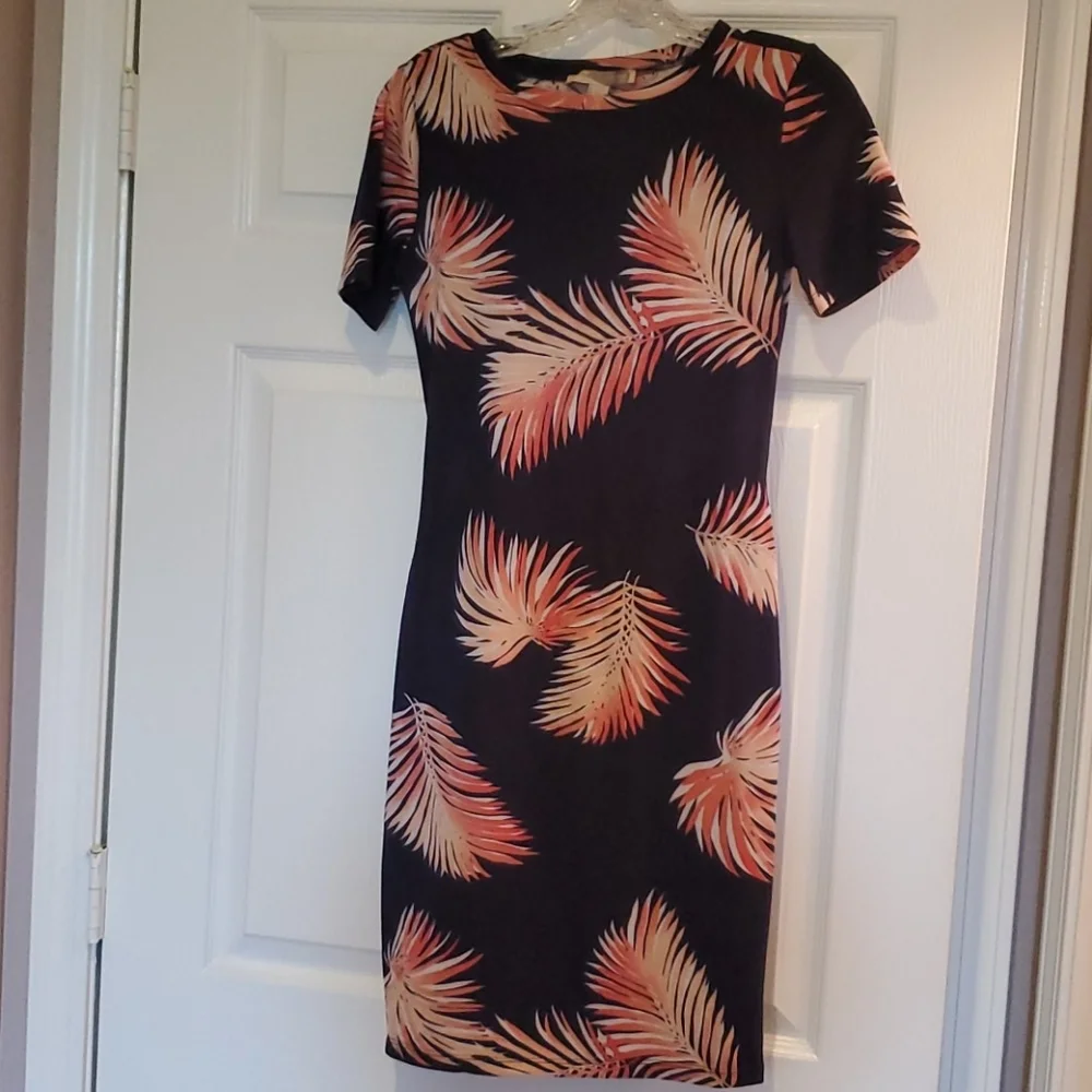Tropical leaf print dress - Picture 1 of 3